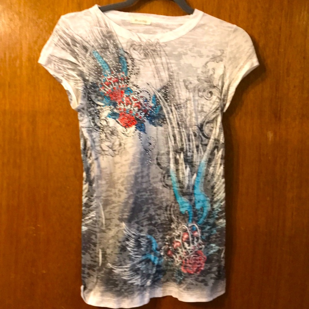 Miss Edge top with colorful crystals